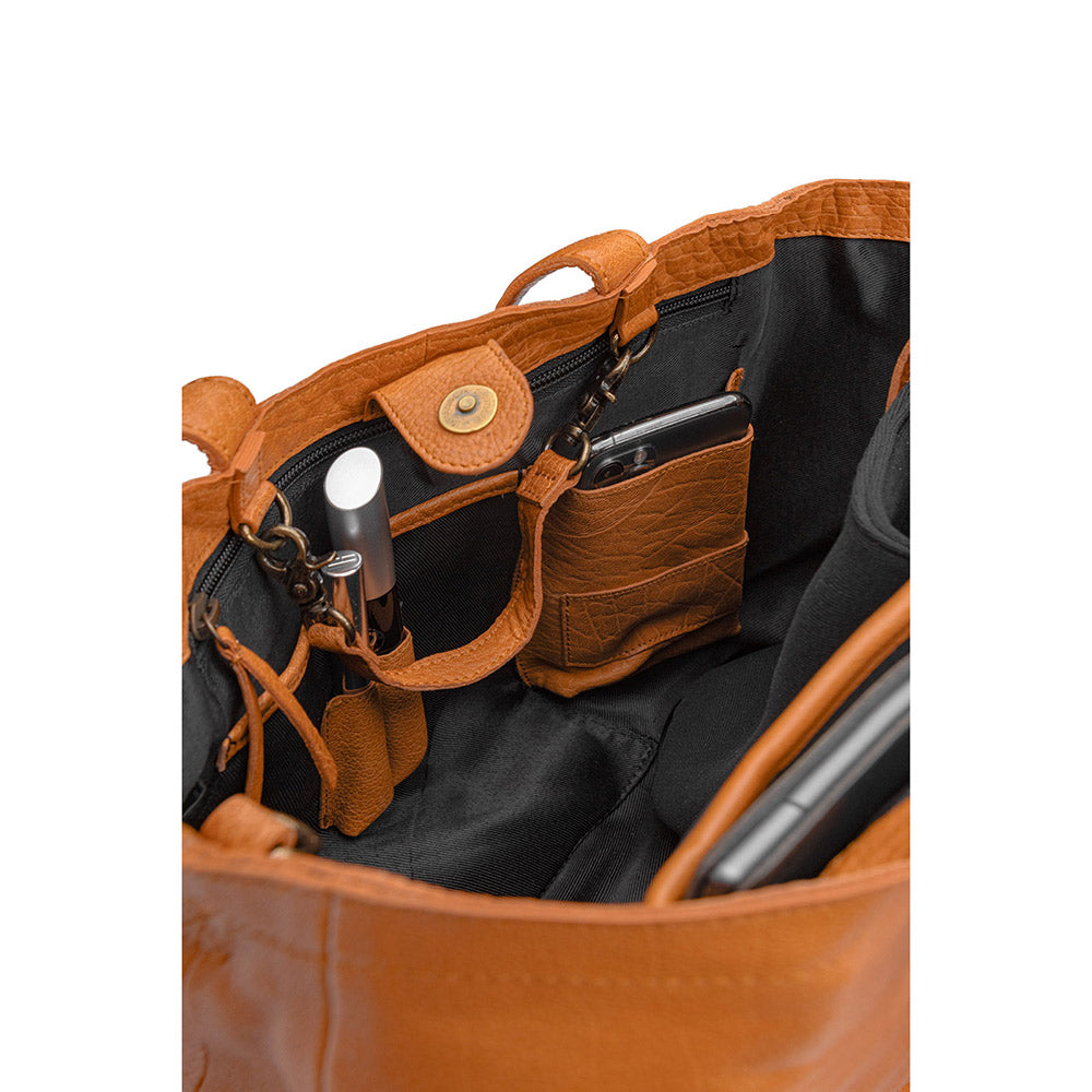 Qb whisky — gemaakt met MUUD Hiba Whisky - Handgemaakt leren shopper met opbergvakken 27x29cm (2)