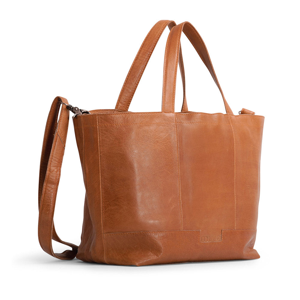 Hibawhiskyfrontside — gemaakt met MUUD Hiba Whisky - Handgemaakt leren shopper met opbergvakken 27x29cm