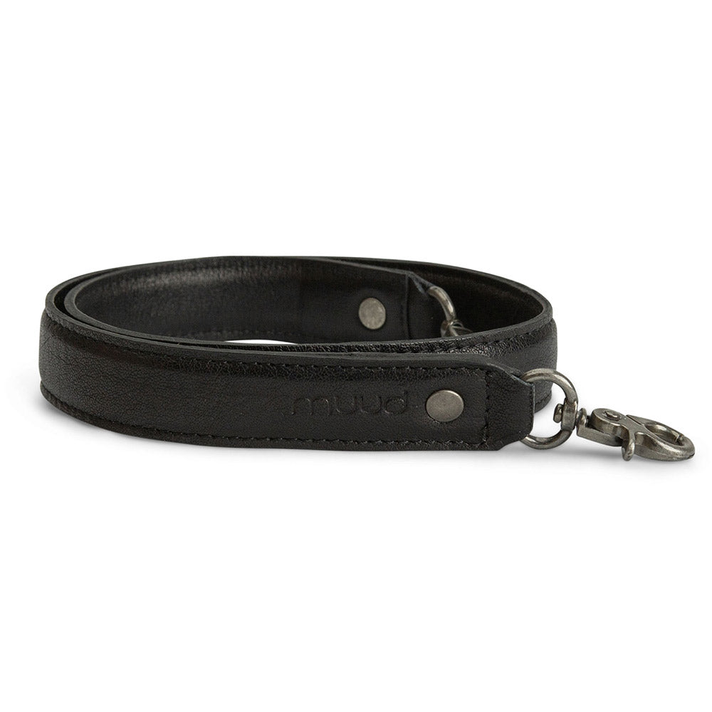 MUUD Hudson XL Black - Handgemaakt leren tashengsel 2x70 cm