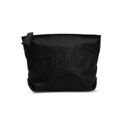 MUUD Laura Black - Handgemaakt leren make-up tas 15x22x 18cm