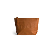 MUUD Laura Whisky - Handgemaakt leren make-up tas 15x22x 18cm