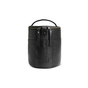 MUUD Saturn Black - Handgemaakt leren tas voor handwerkprojecten 20xØ16cm