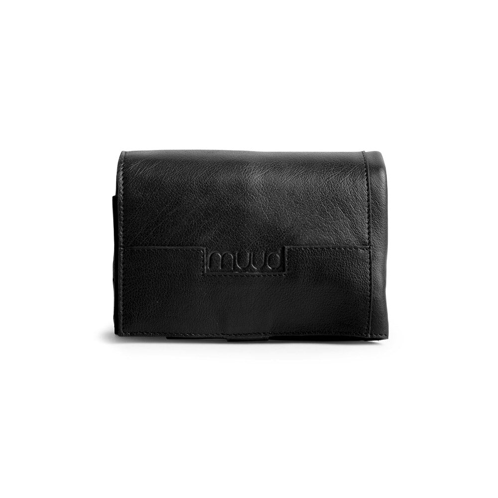 MUUD Stockholm Black - Handgemaakt leren etuit voor verwisselbare breinaalden 31x38x8cm