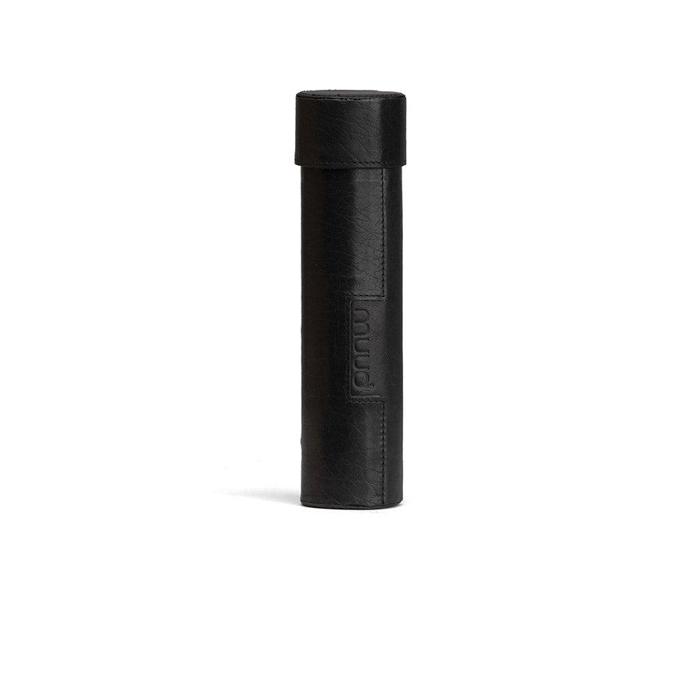 MUUD Upsala Black - Handgemaakt leren opbergkoker 23x6x5.5 cm
