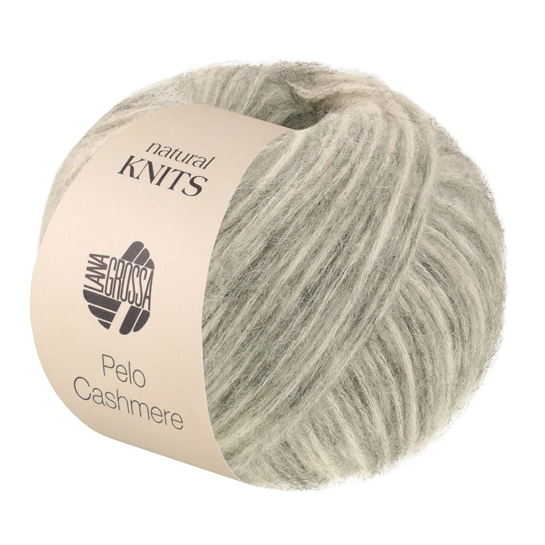 Lana Grossa Pelo Cashmere 004 Gebroken wit/Lichtgrijs - productfoto