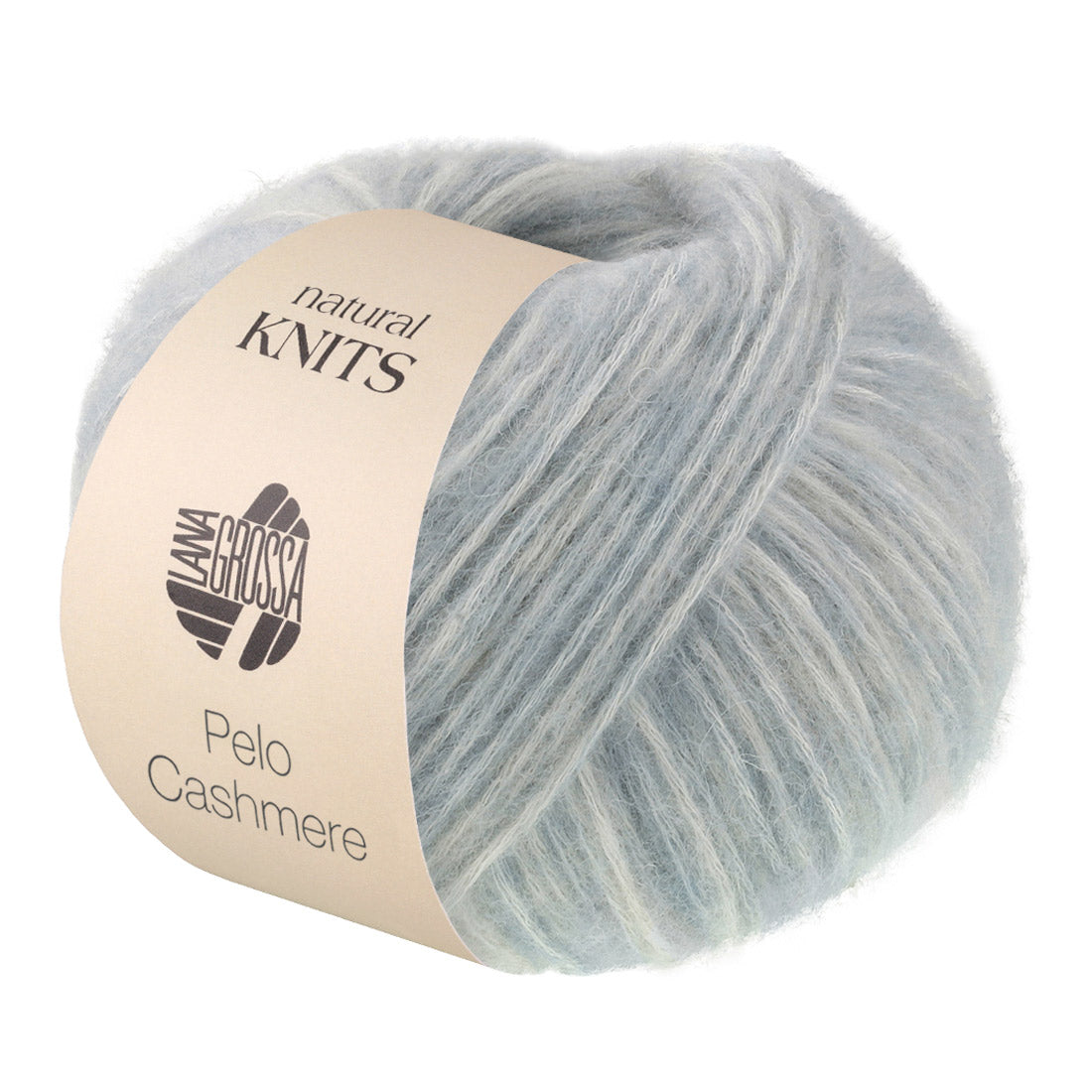 Lana Grossa Pelo Cashmere 011 Lichtblauw/Gebroken wit - productfoto