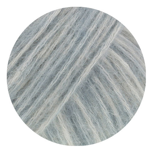Lana Grossa Pelo Cashmere 011 Lichtblauw/Gebroken wit - productfoto - afbeelding 2
