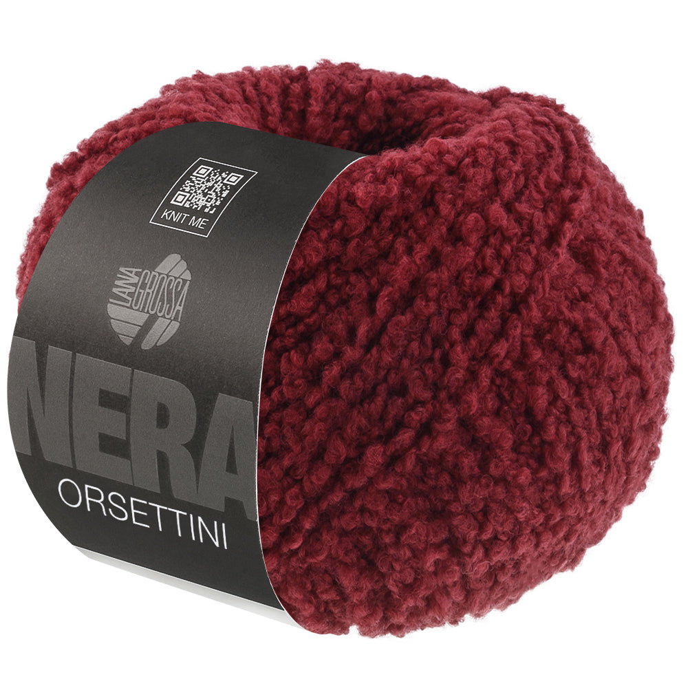 Lana Grossa Orsettini 003 Bordeaux bol bouclégaren in kleur Bordeaux