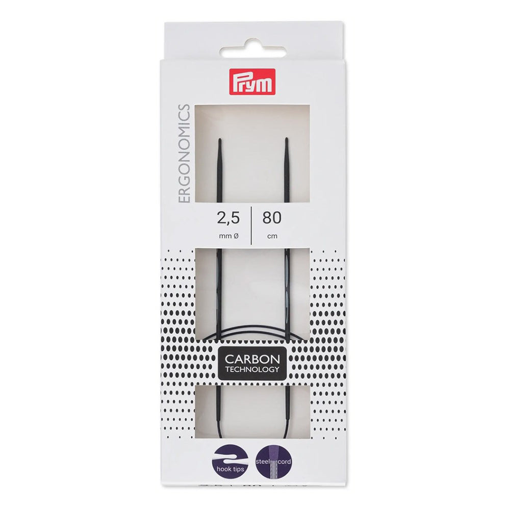 Prym Rondbreinaald Ergonomisch Carbon 80 cm 2,5 mm