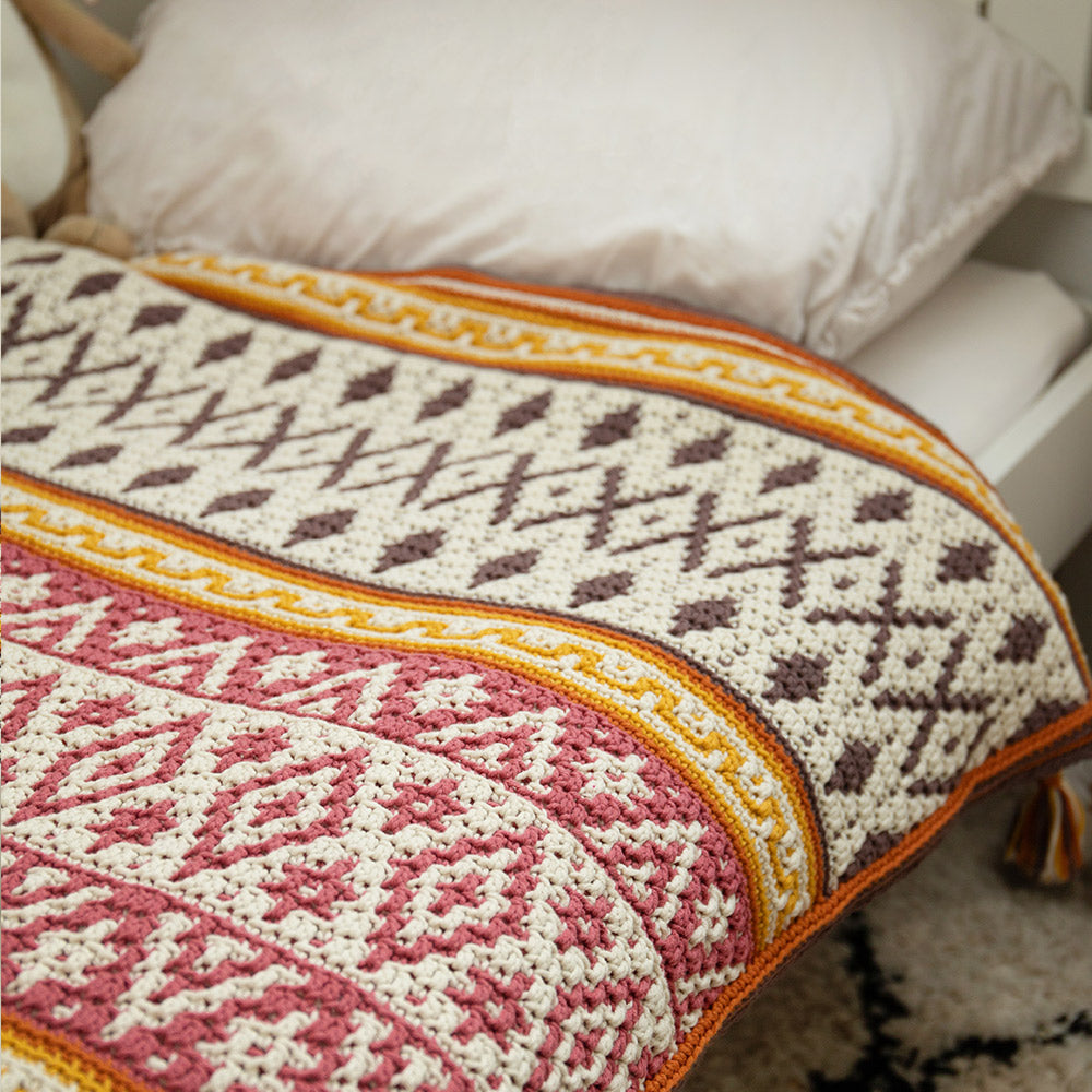 Oranje — gemaakt met One Skein Of Love - Dancing Diamonds Haakpakket