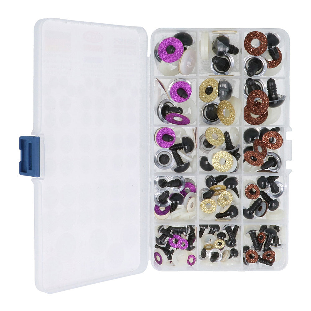 Ast — gemaakt met Opry Glitter dierenogen tweekleurig 8-18mm bruin / paars / goud. 60st (2)