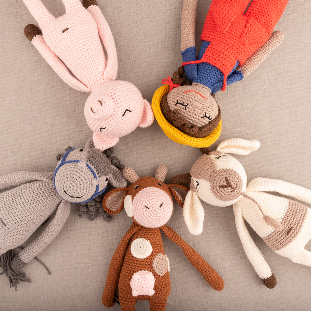 Groepsfoto — gemaakt met Patronenbundel Yarn and Colors On the Farm