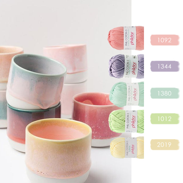 Kleurencombinaties pastel — gemaakt met Phildar Phil Coton