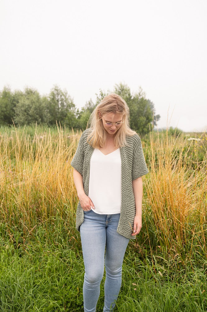 Vest petra — gemaakt met Pink Label Cotton Tube Easy Peasy Vest Breipakket