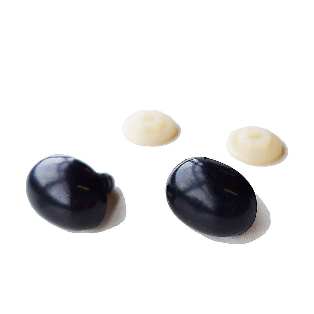 Plastic veiligheidsogen ovaal 001 zwart 20mm