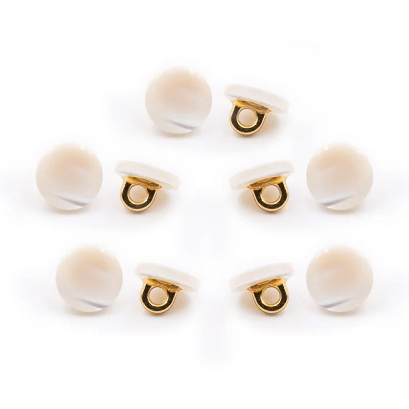 PPY Knopenset 5 Stuks Parelmoer met Oogje 9 mm