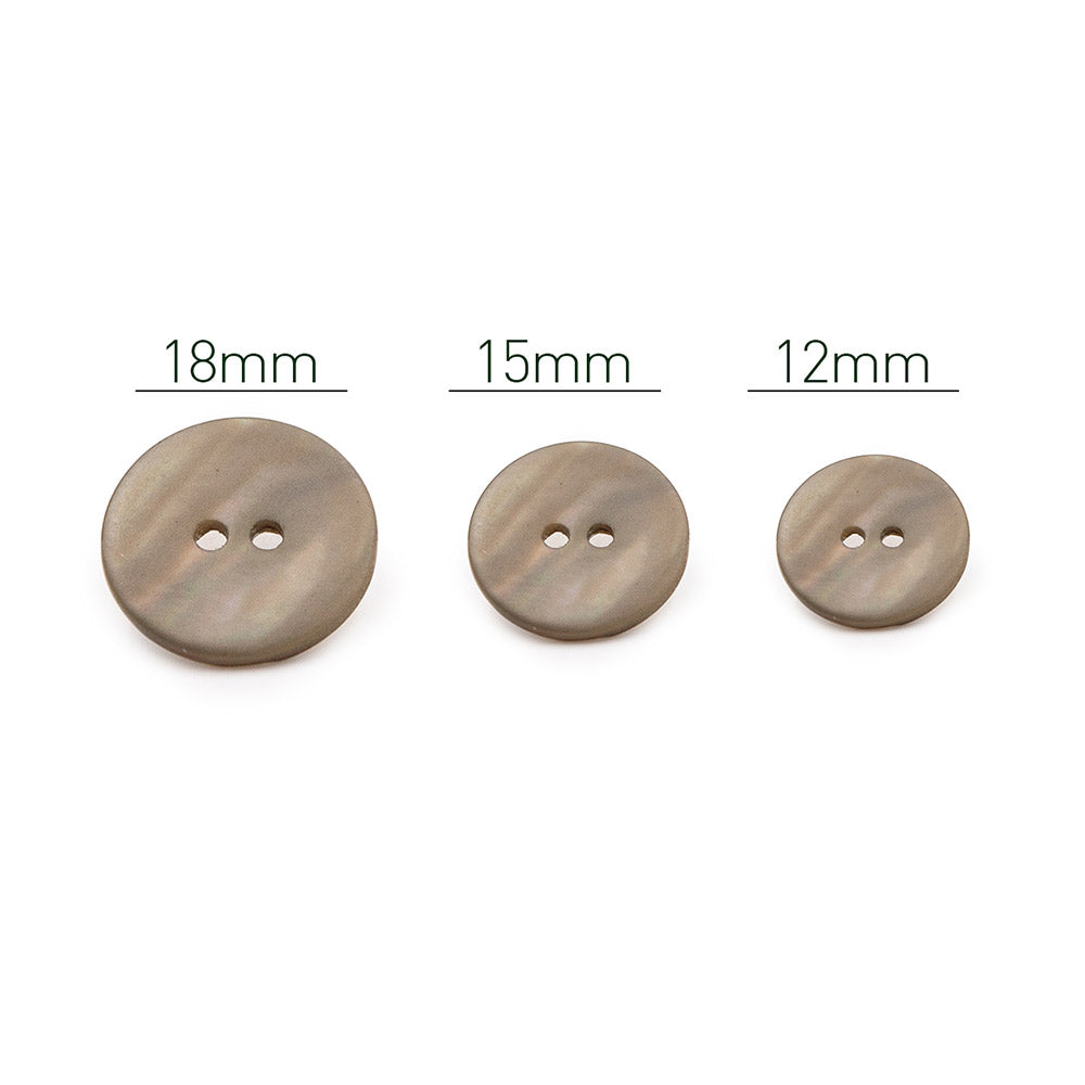 PPY Knopenset Parelmoer Kaki 5 Stuks 15 mm