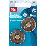 Prym Aannaaidrukknopen Oudmessing 30 mm