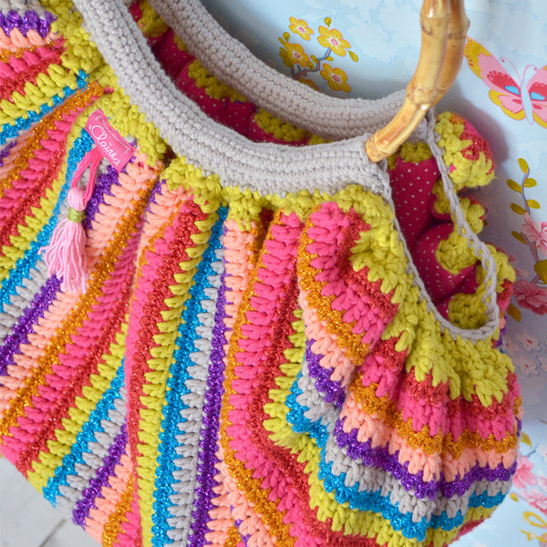 Byclaire sparkle tas — gemaakt met Prym Bamboe Handvat Keiko