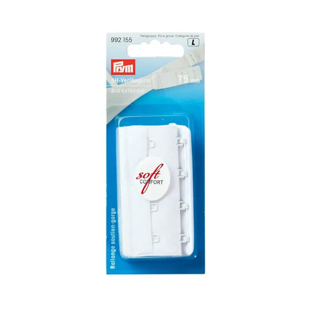 Prym BH-verlengstuk 75 mm 3 x 4 Haken Wit