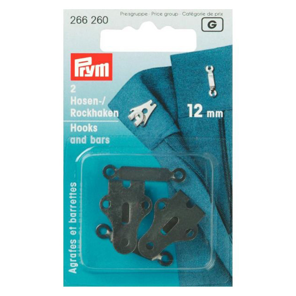 Prym Broek- en Rokhaken met Staafjes Zwart 12 mm