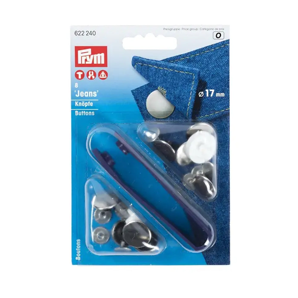 Prym Jeansknopen 03 Gladde Kap Zilver 17 mm