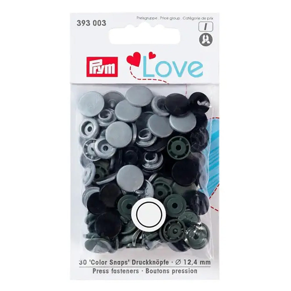 Prym Love Color Drukknoop 12,4mm 01 Grijs