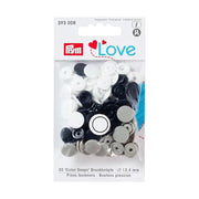 Prym Love Color Drukknoop 12,4mm 02 Marine / Grijs / Wit