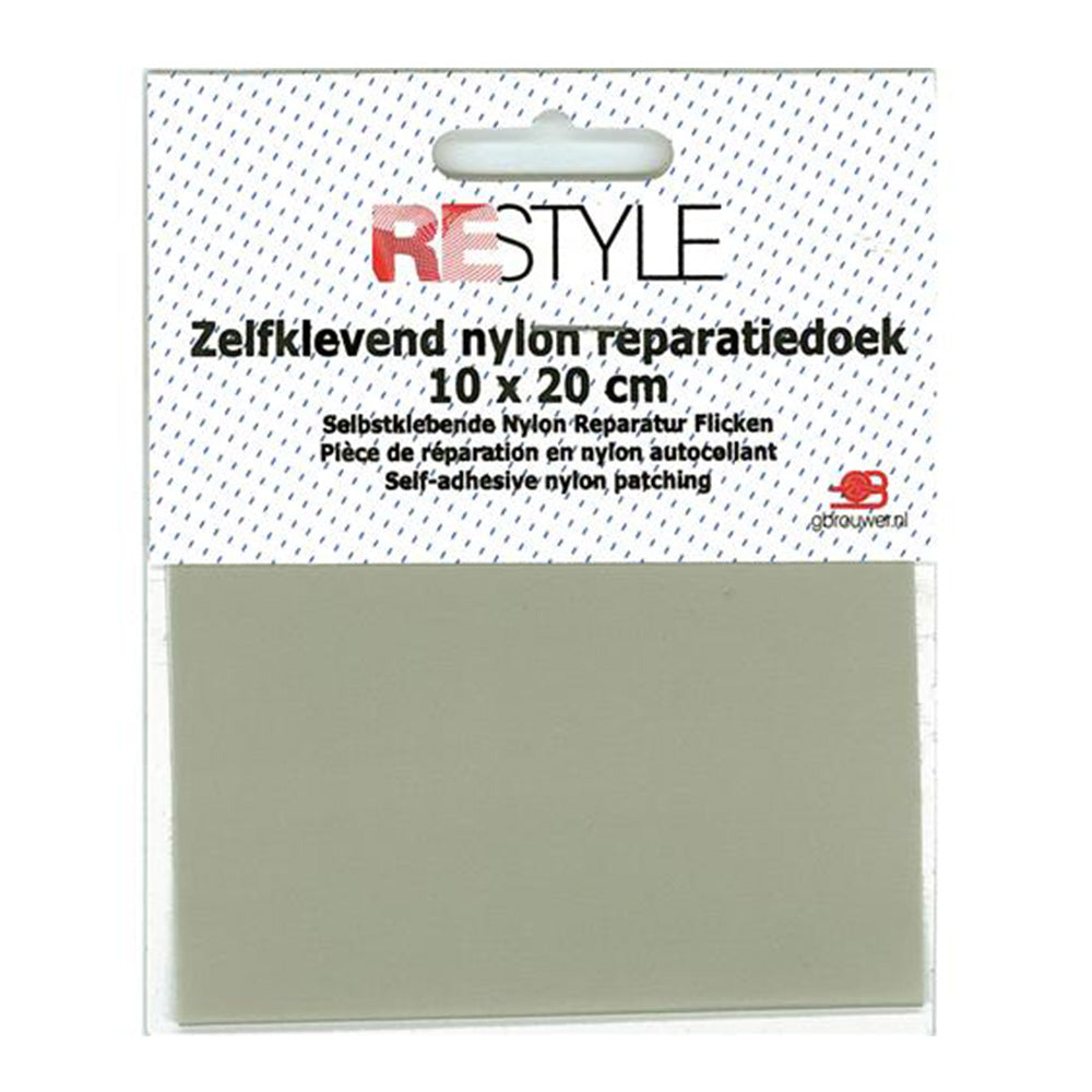 Restyle Reparatiedoek Nylon 10 cm x 20 cm Zelfklevend 004 Lichtgrijs