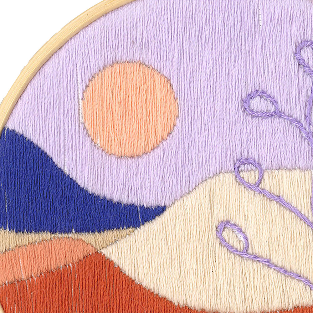 ReStyle Borduurpakket Woestijn met zon en bloem 12,7cm rond (2)