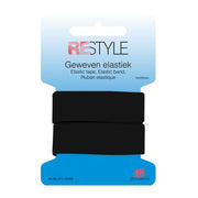 Restyle Geweven Elastiek 20 mm x 1 meter 000 Zwart