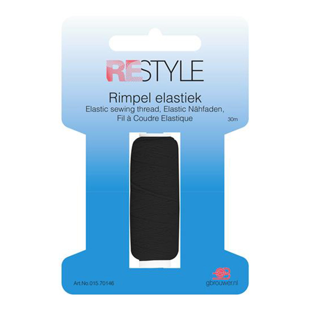 Restyle Rimpel Elastiek 20 meter 000 Zwart