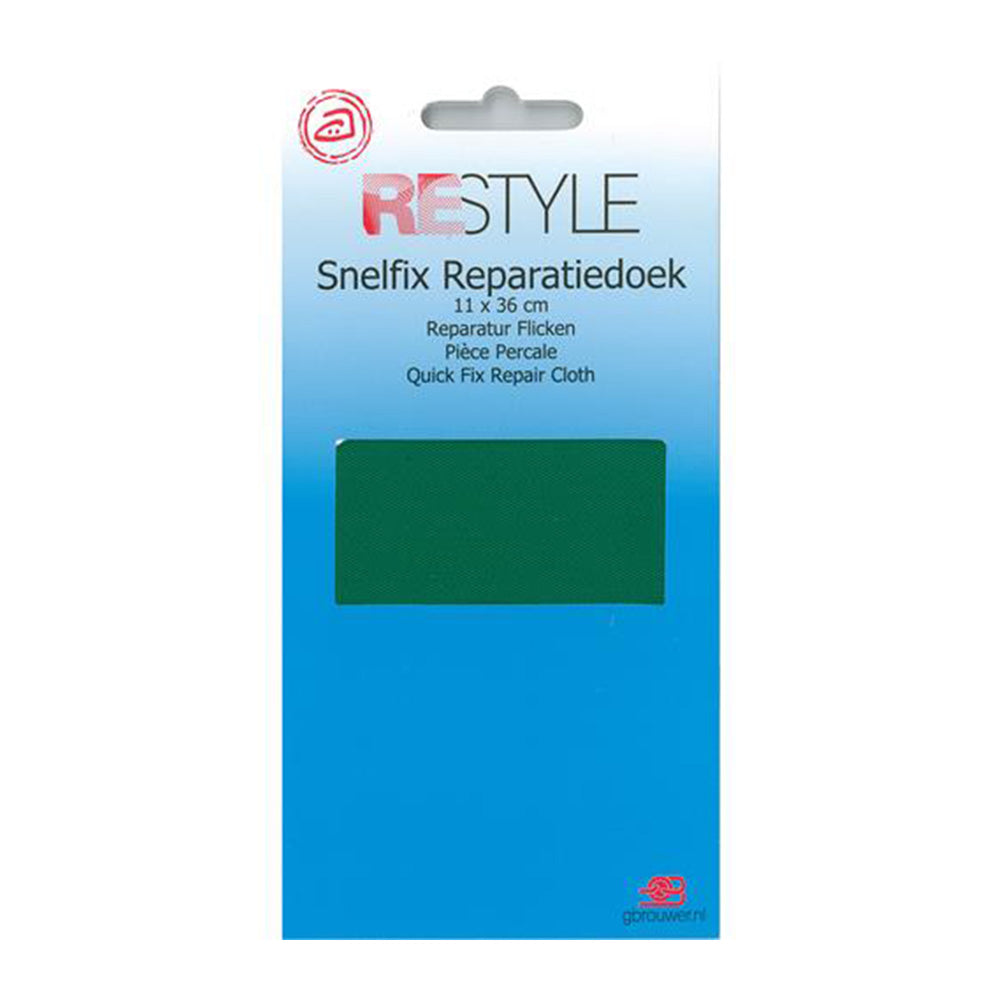 Restyle Snelfix Reparatiedoek 11 cm x 36 cm Opstrijkbaar 375 Groen