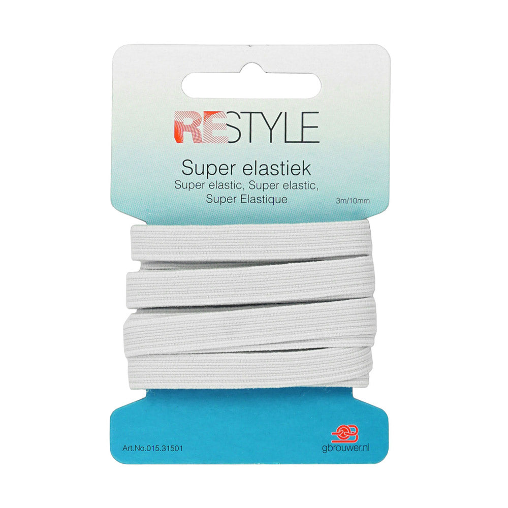 Restyle Super Elastiek 10 mm x 3 meter 009 Wit