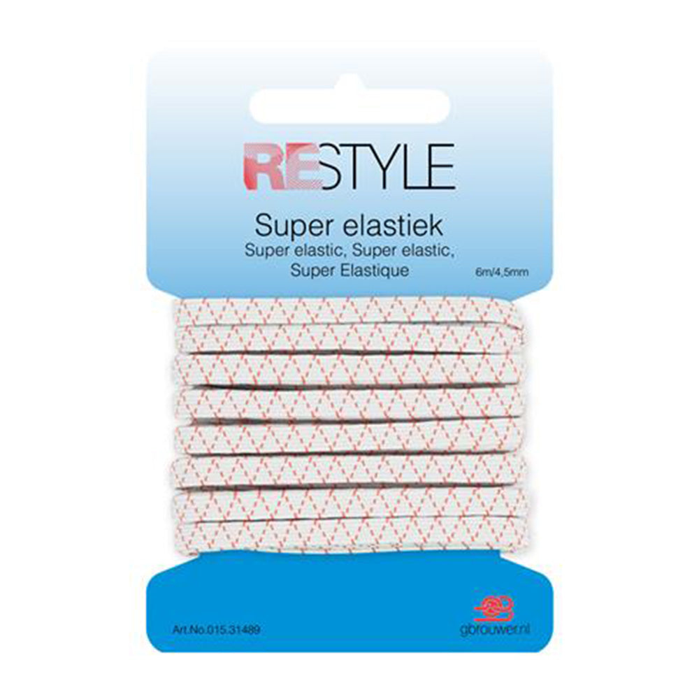 Restyle Super Elastiek 4.5 mm x 6 meter 009 Wit