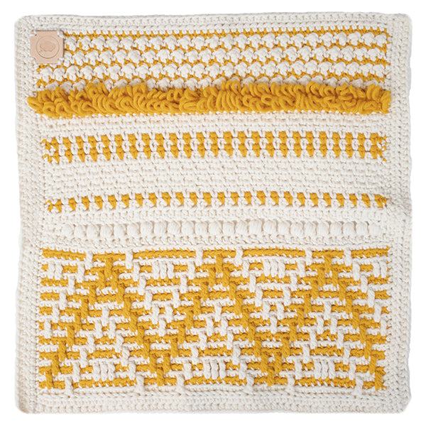 Cream mustard — gemaakt met Reversible Baby Droomdeken 3.0 Haakpakket