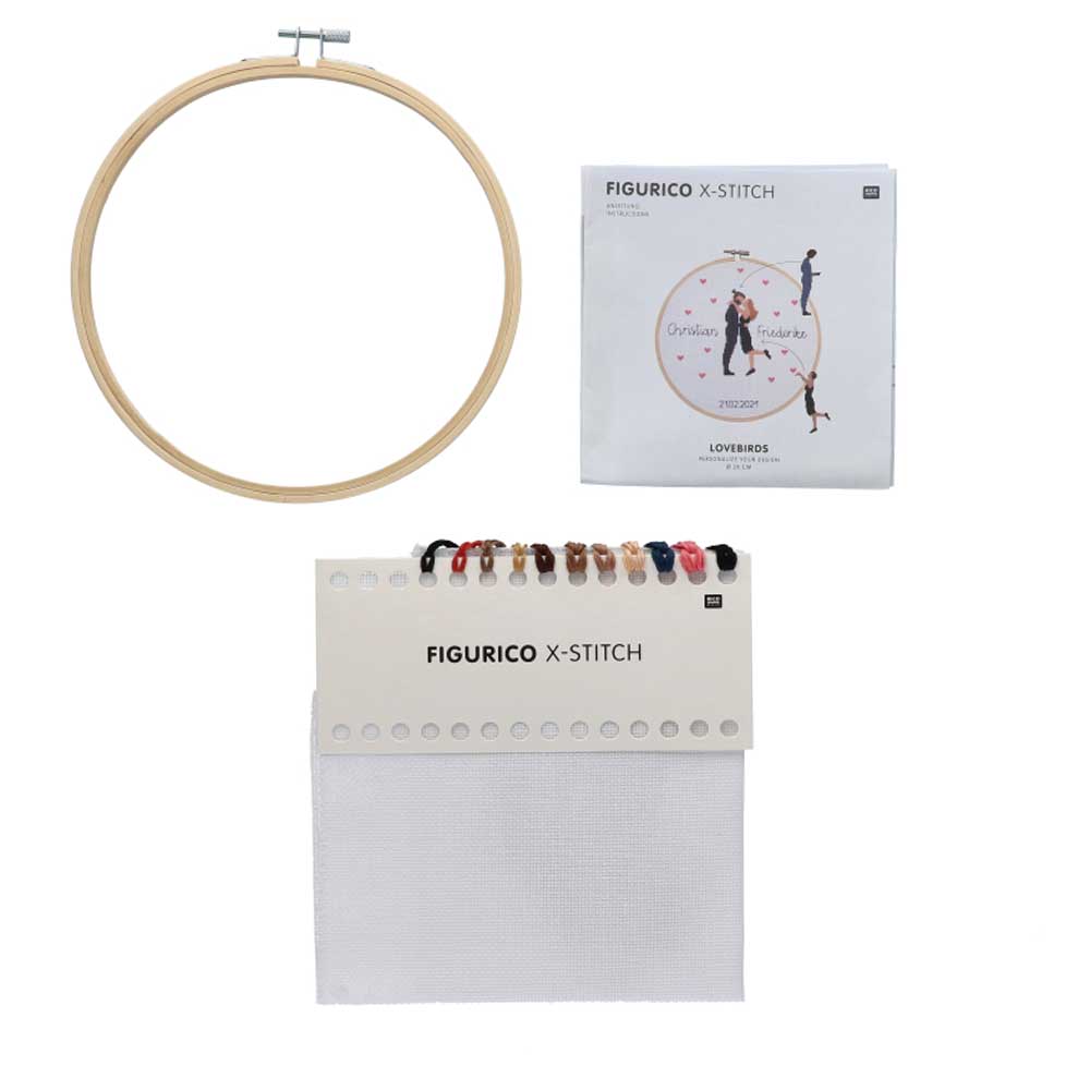 Rico figurico lovebirds borduurpakket — gemaakt met Rico Figurico Lovebirds Borduurpakket