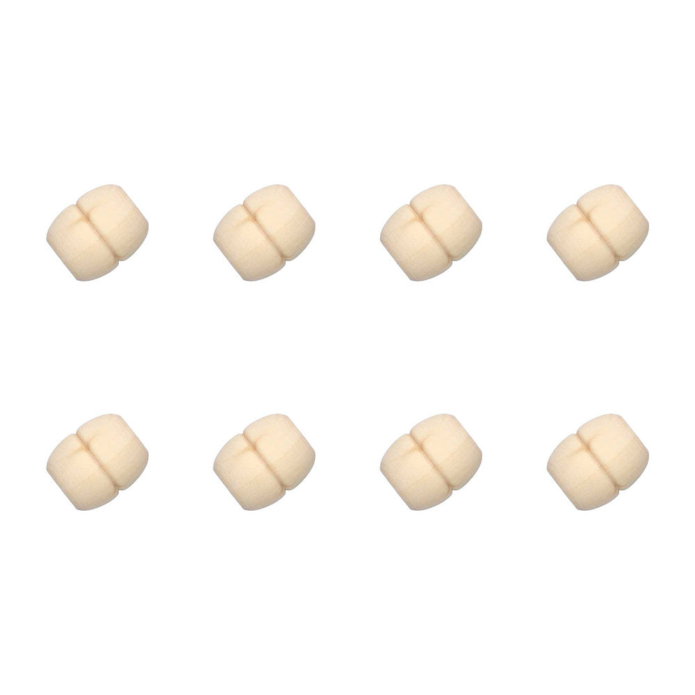 Rico Macramé Houten Kralen 19x22mm Natural - 8 stuks