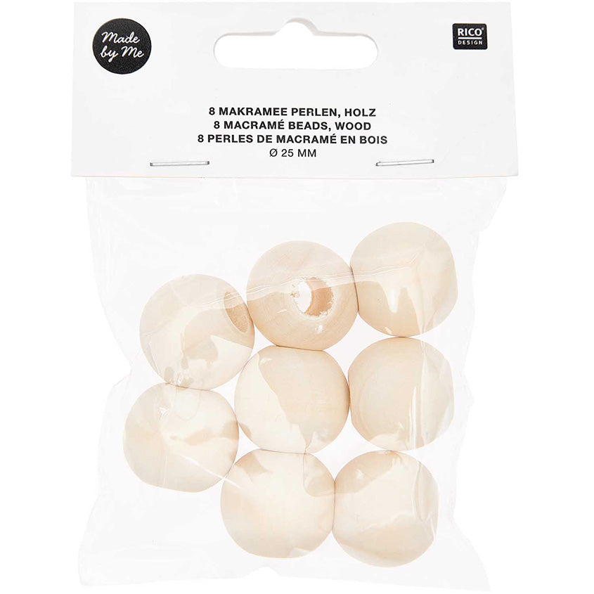 Rico Macramé Houten Kralen 25mm - 8 stuks (2)