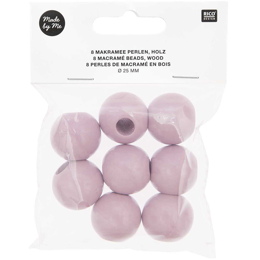 Rico Macramé Houten Kralen 25mm Antique Rose - 8 stuks (2)