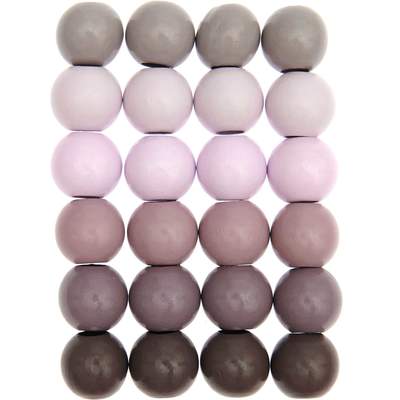 Rico Macramé Houten Kralen 25mm Shades of Rose -  24 stuks