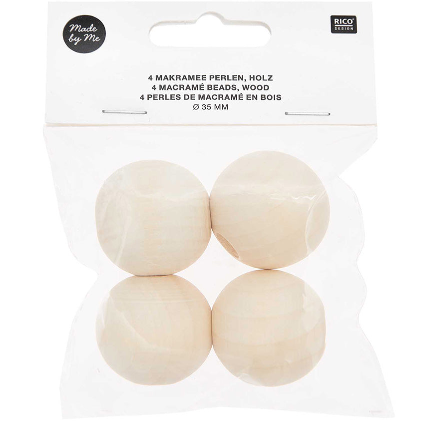 Rico Macramé Houten Kralen 35mm - 4 stuks (2)