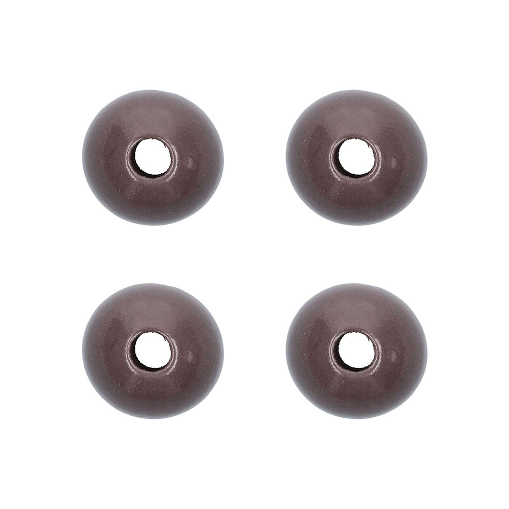 Rico Macramé Houten Kralen 35mm Grey - 4 stuks