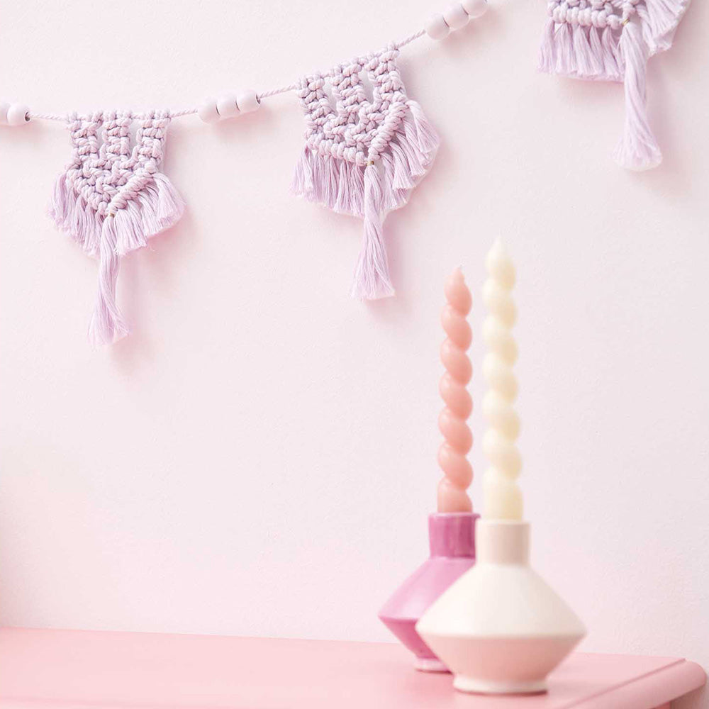 Pink mm — gemaakt met Rico Macramé Houten Kralen 35mm Grey -