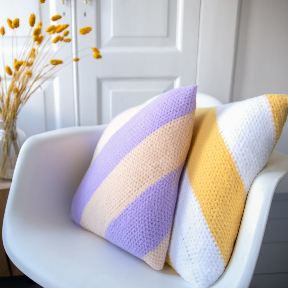 Felt-it Streifenkissen – Häkelpaket