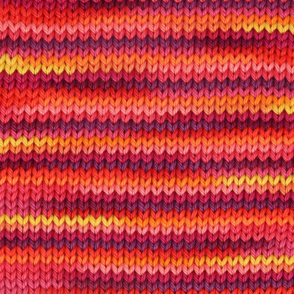 Scheepjes Catona Chroma 016 Sunrise - Gauge swatch — gemaakt met Scheepjes Catona Chroma