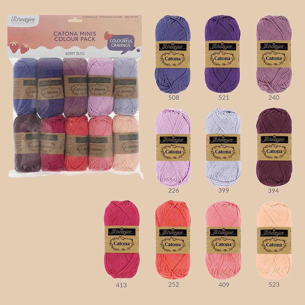 Scheepjes Catona Colour Pack Berry Bliss 10x25g