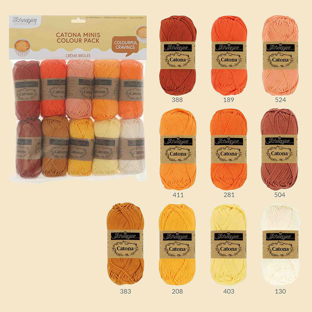 Scheepjes Catona Colour Pack Crème Brûlée 10x25g