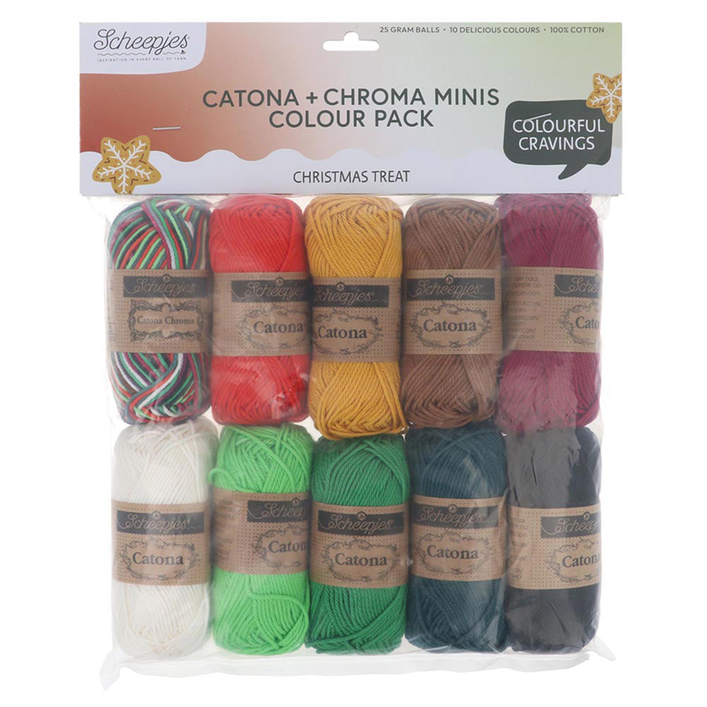 Scheepjes Catona en Chroma Colour Pack Christmas Treat 10x25g (2)