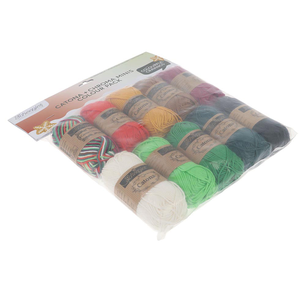 Scheepjes Catona en Chroma Colour Pack Christmas Treat 10x25g (3)